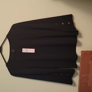 Ann Taylor black flowy shirt with buttons on the sleeves! BNWT